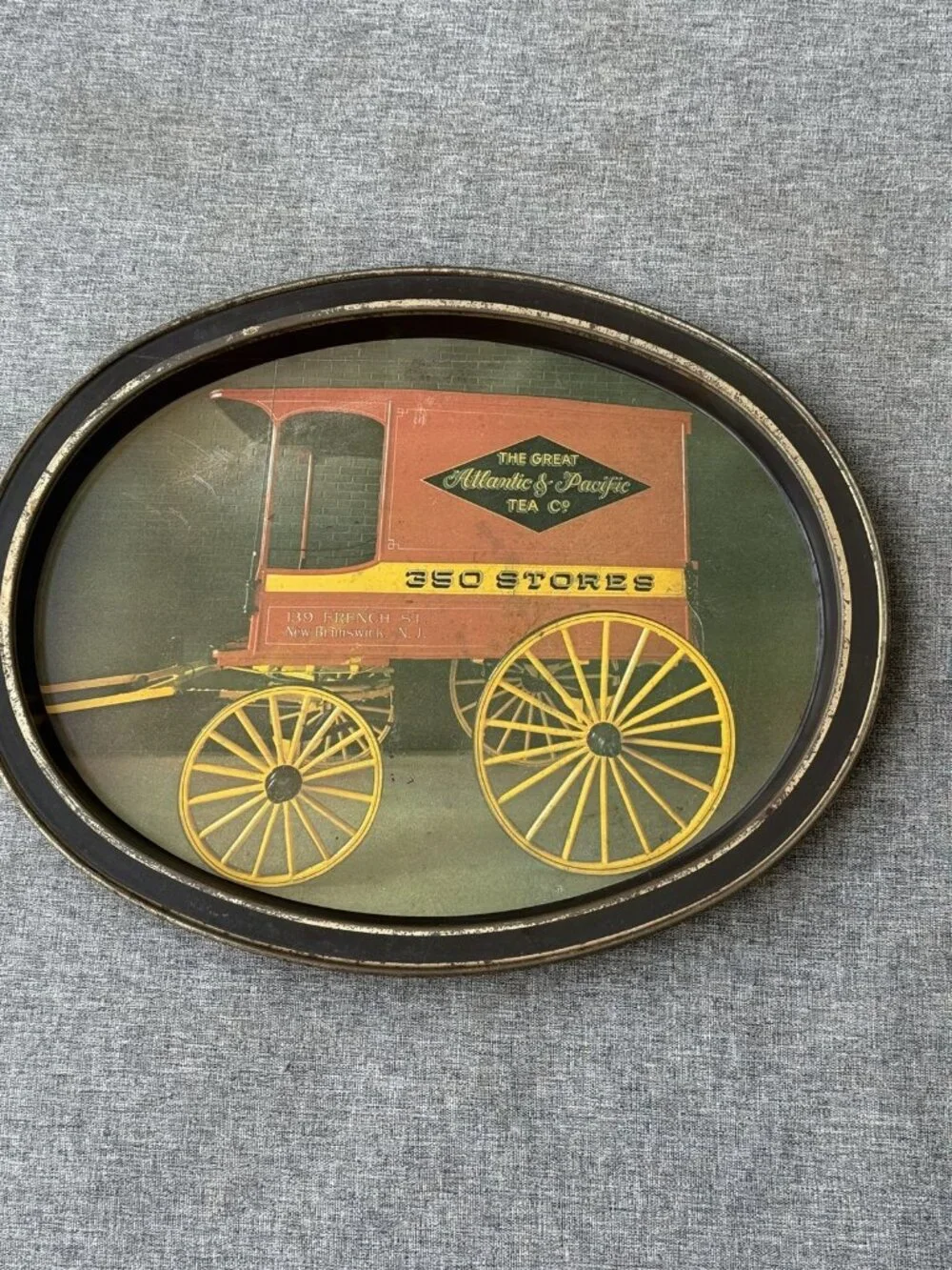 Vintage The Great Atlantic & Pacific Tea Company A&P Serving Tray Metal Oval